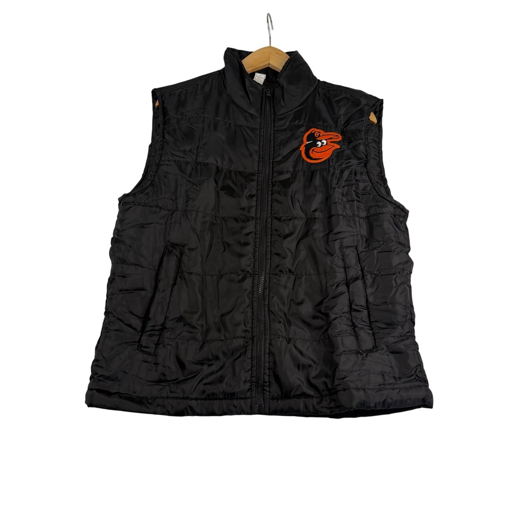 The Elevin Group Baltimore Orioles MLB Puffer Vest Black Mens Medium Embroidered